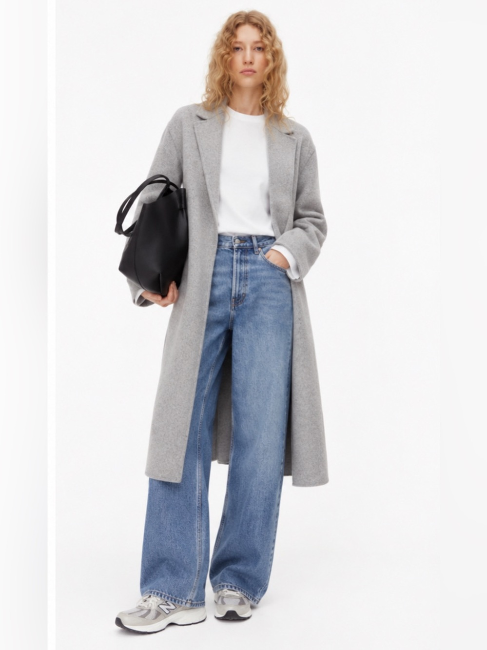 NWT H&M Long Tailored Jacket Coat in Heather Grey